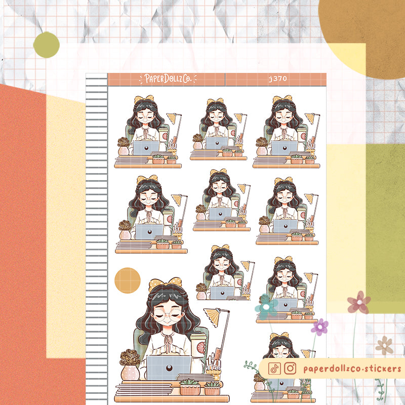 Diligent Working Women Paperdollzco Planner Stickers | J370