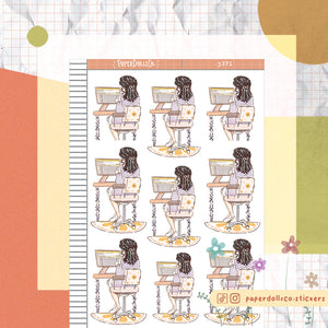 Committed Working Women Paperdollzco Planner Stickers | J371