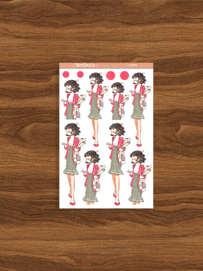 Efficient Working Women Paperdollzco Planner Stickers | J374