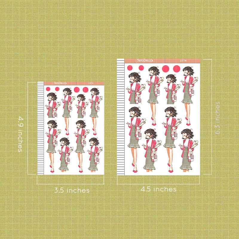 Efficient Working Women Paperdollzco Planner Stickers | J374