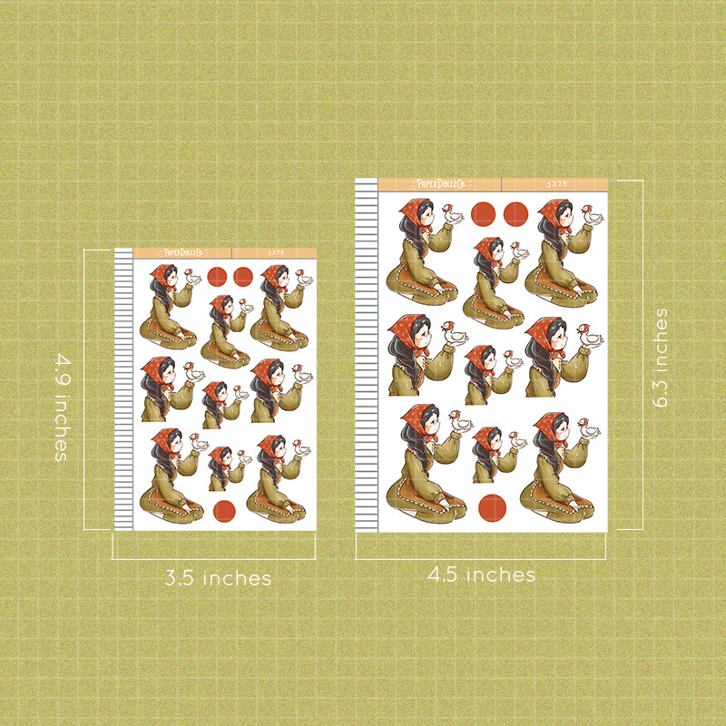 Pekin Birds of Autumn Paperdollzco Planner Stickers | J375