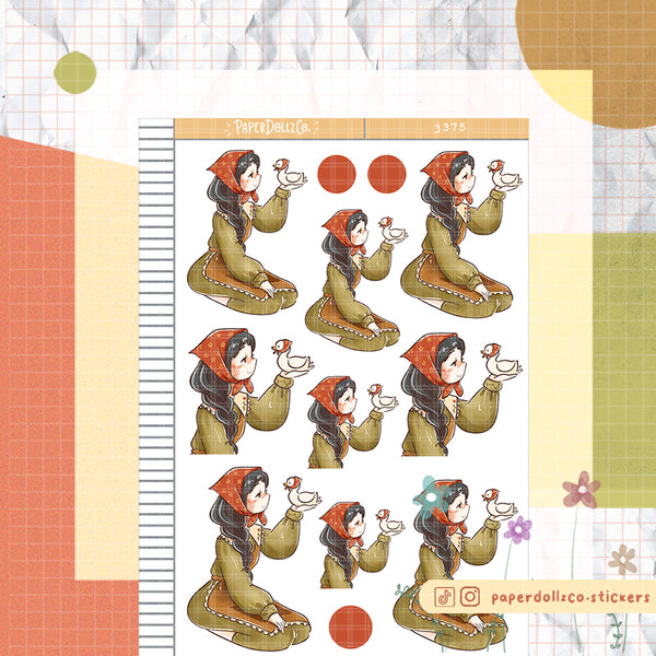 Pekin Birds of Autumn Paperdollzco Planner Stickers | J375