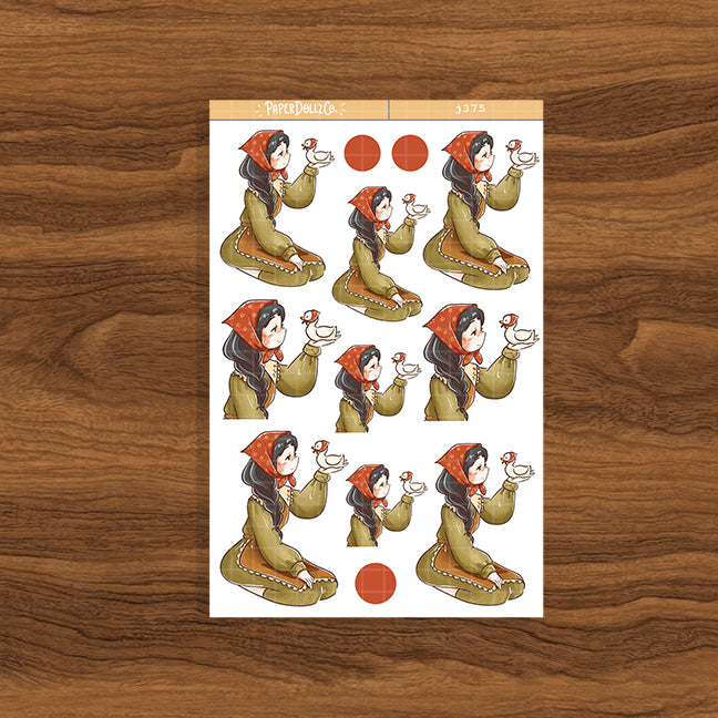 Pekin Birds of Autumn Paperdollzco Planner Stickers | J375