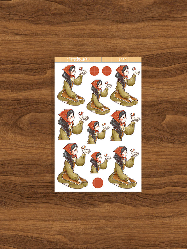 Pekin Birds of Autumn Paperdollzco Planner Stickers | J375