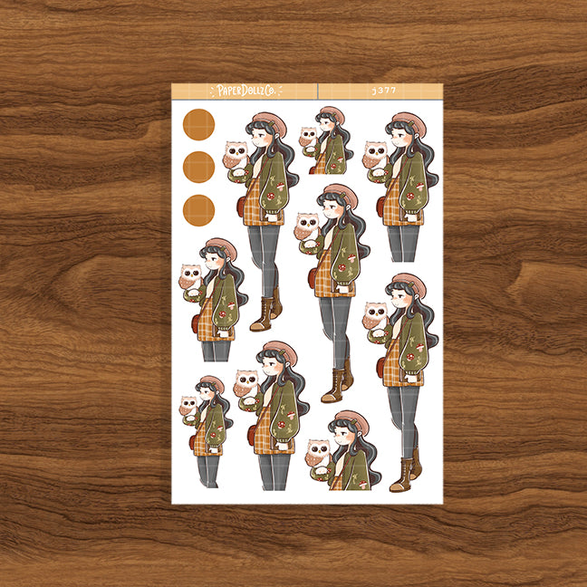 Owl Birds of Autumn Paperdollzco Planner Stickers | J377