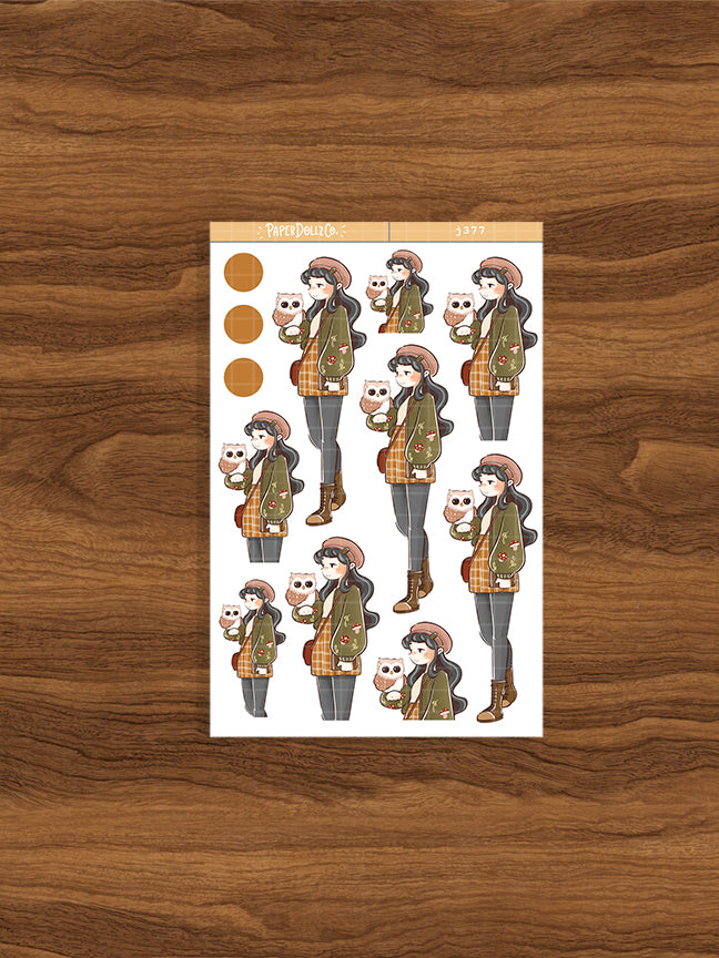 Owl Birds of Autumn Paperdollzco Planner Stickers | J377