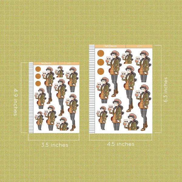 Owl Birds of Autumn Paperdollzco Planner Stickers | J377