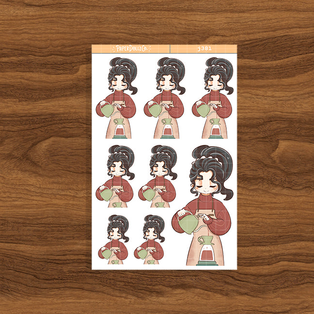 Coffee Shop True Passion Paperdollzco Planner Stickers | J381