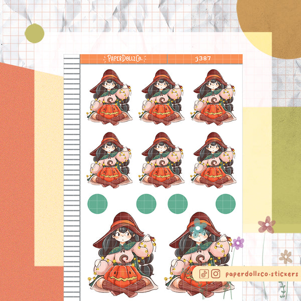 Pumpkin Enchanted Paperdollzco Planner Stickers | J387