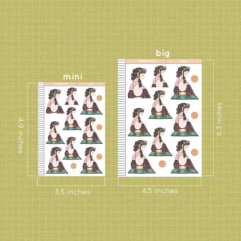 Lively Spring Blossoming Just Dolls Stickers | J401