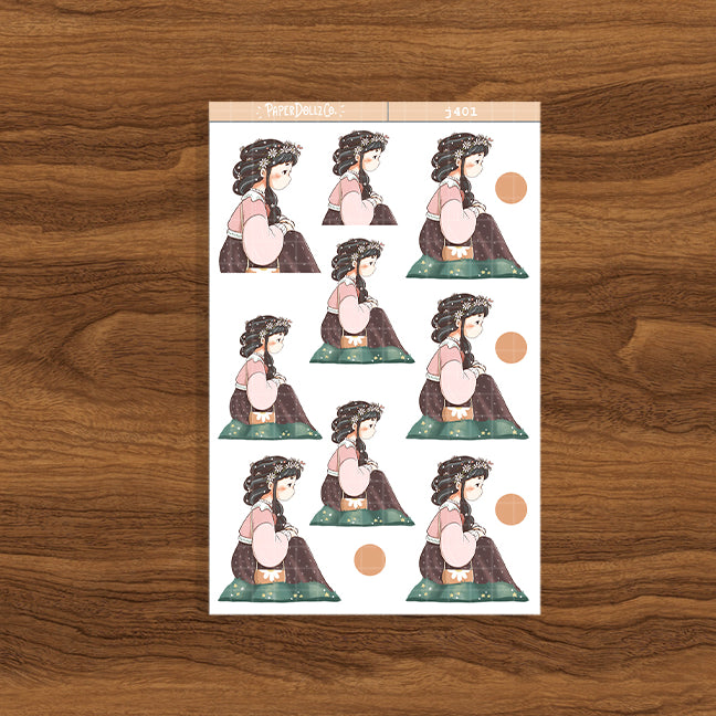Lively Spring Blossoming Just Dolls Stickers | J401