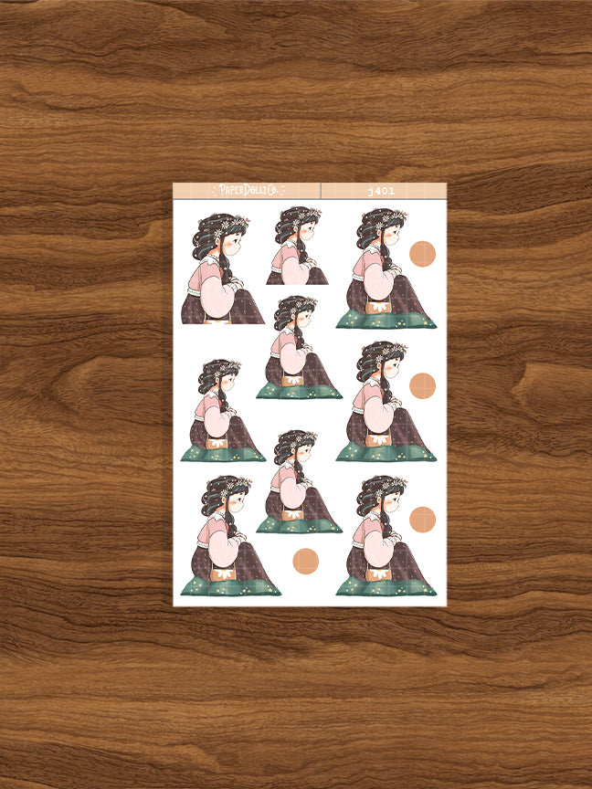 Lively Spring Blossoming Just Dolls Stickers | J401