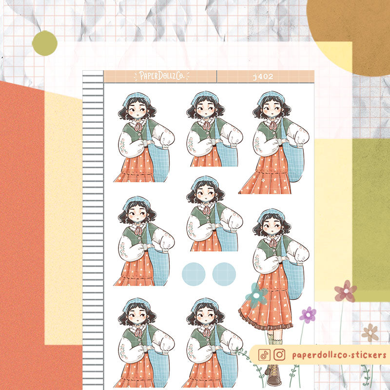 Peaceful Spring Blossoming Just Dolls Stickers | J402