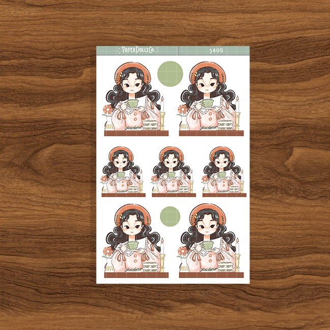 Tea Party Alone Time Just Dolls Stickers | J405