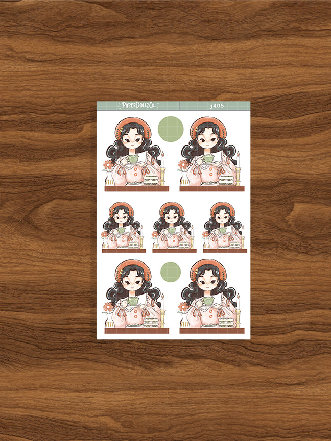 Tea Party Alone Time Just Dolls Stickers | J405