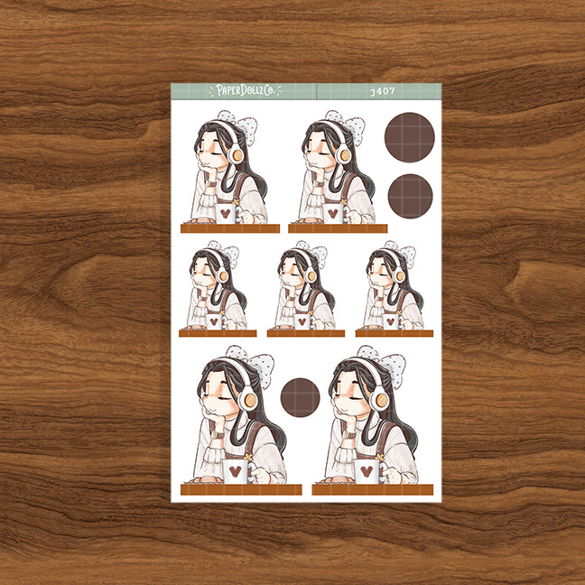 Melomaniac Alone Time Just Dolls Stickers | J407