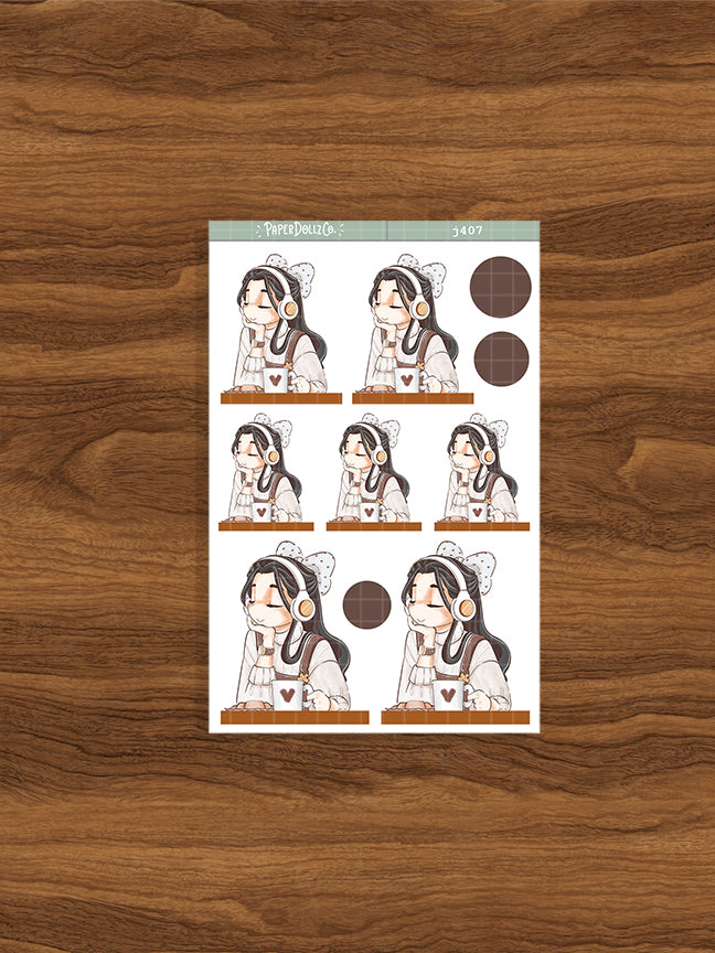 Melomaniac Alone Time Just Dolls Stickers | J407
