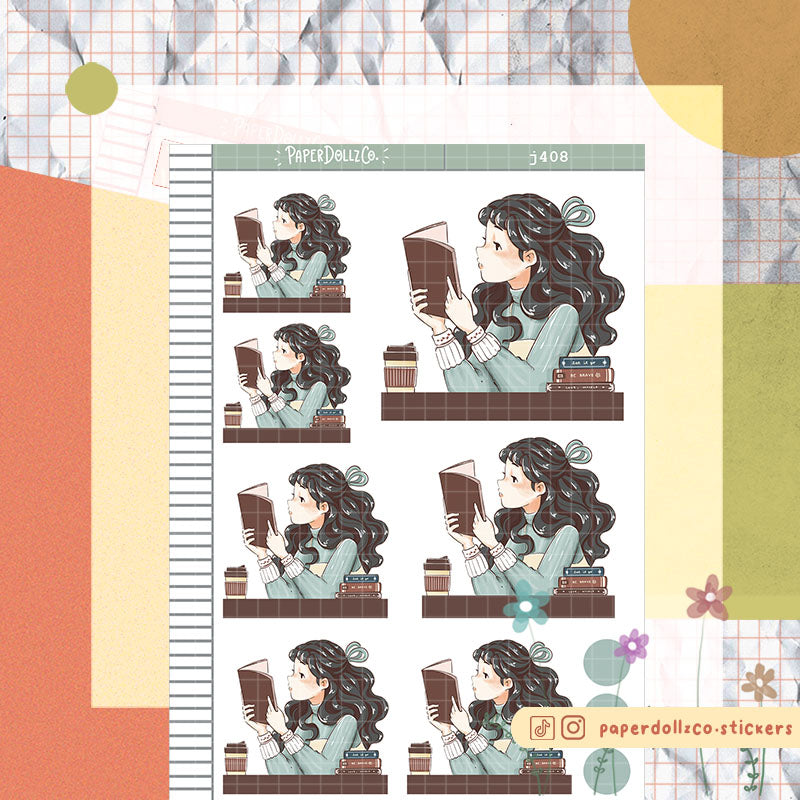 Bookworm Alone Time Just Dolls Stickers | J408