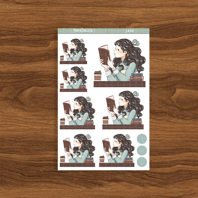 Bookworm Alone Time Just Dolls Stickers | J408