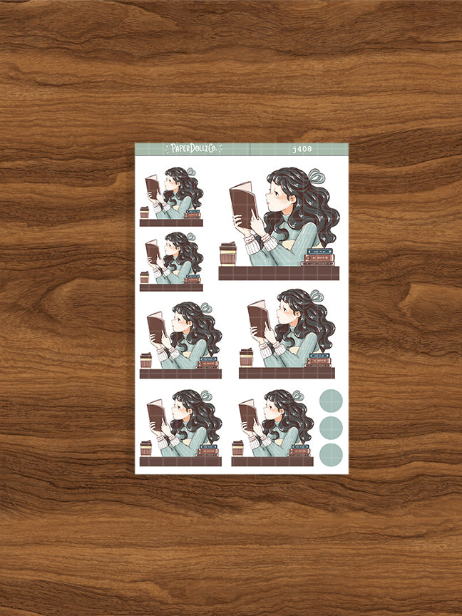 Bookworm Alone Time Just Dolls Stickers | J408