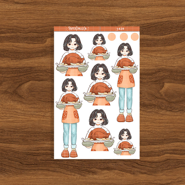 Thanksgiving Fabulous Fall Just Dolls Stickers | J428