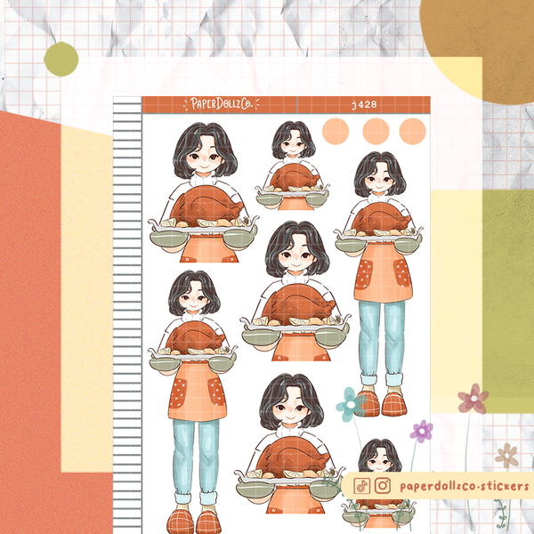 Thanksgiving Fabulous Fall Just Dolls Stickers | J428