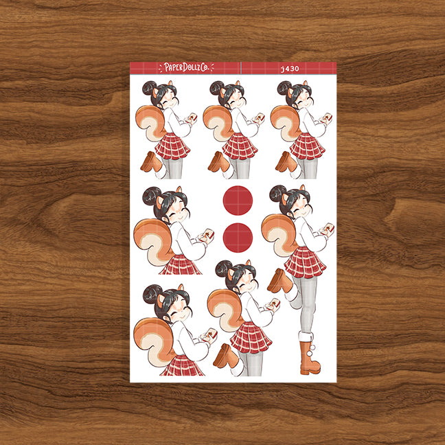 Squirrel Fluffy Tails Just Dolls Stickers | J430