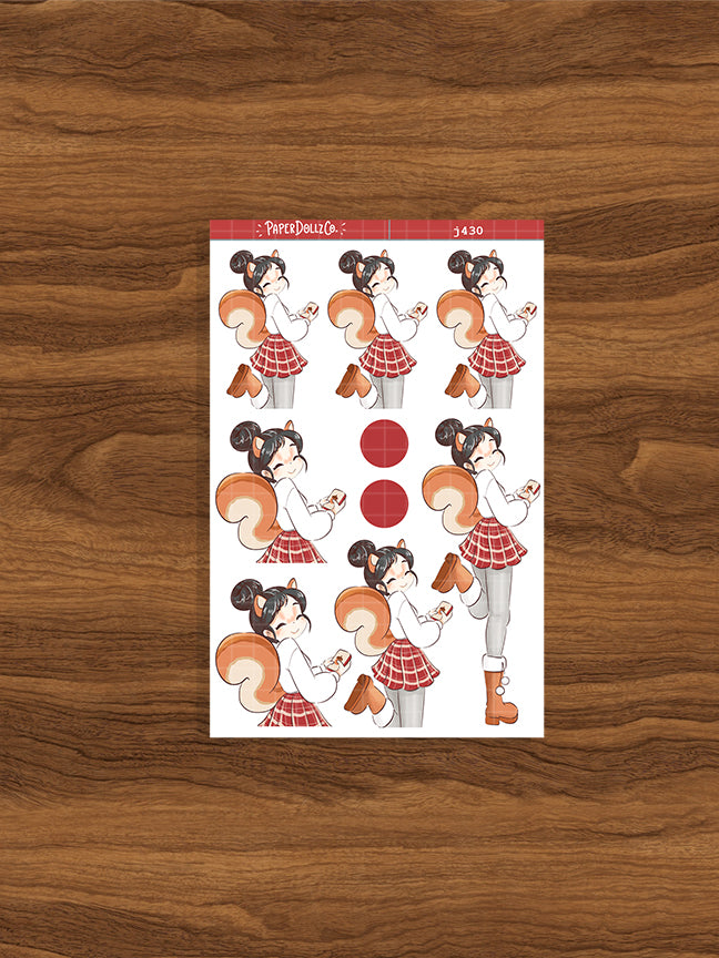 Squirrel Fluffy Tails Just Dolls Stickers | J430