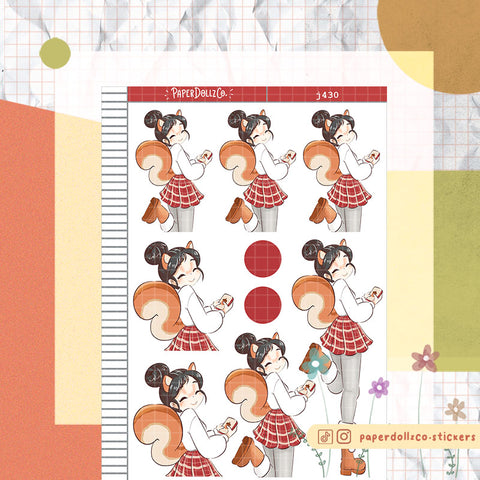 Squirrel Fluffy Tails Just Dolls Stickers | J430