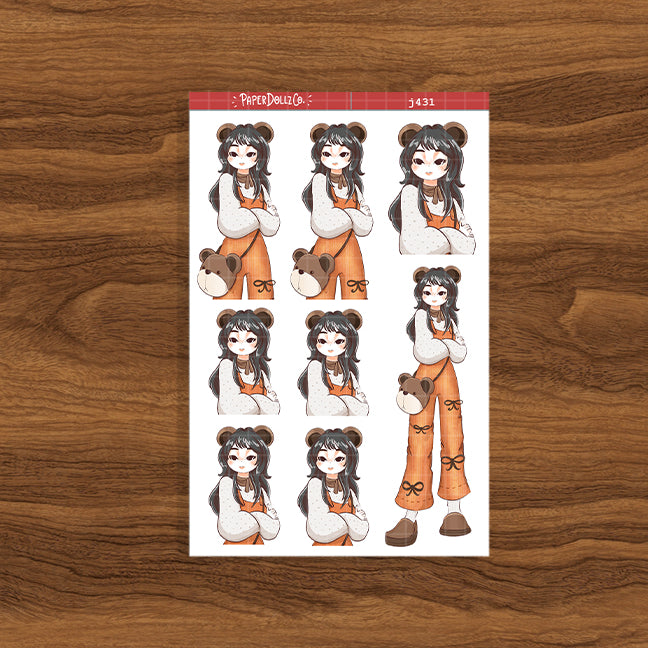Bear Fluffy Tails Just Dolls Stickers | J431