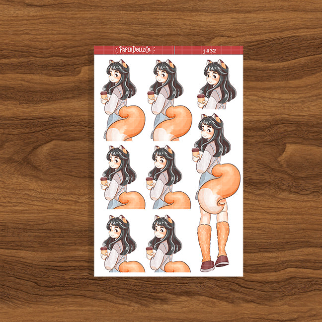 Fox Fluffy Tails Just Dolls Stickers | J432