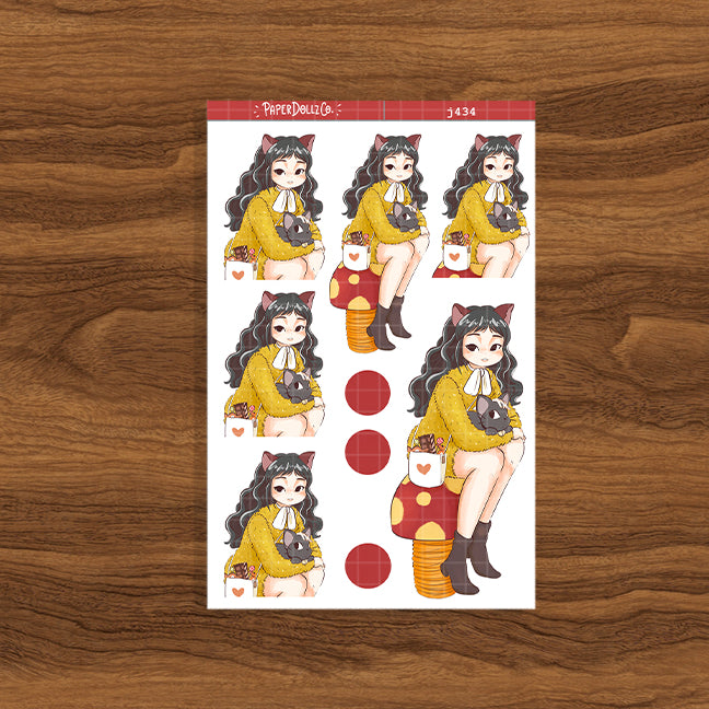 Cat Fluffy Tails Just Dolls Stickers | J434