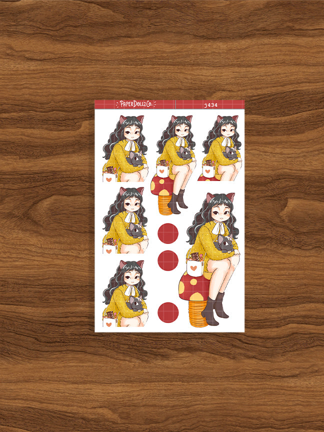 Cat Fluffy Tails Just Dolls Stickers | J434