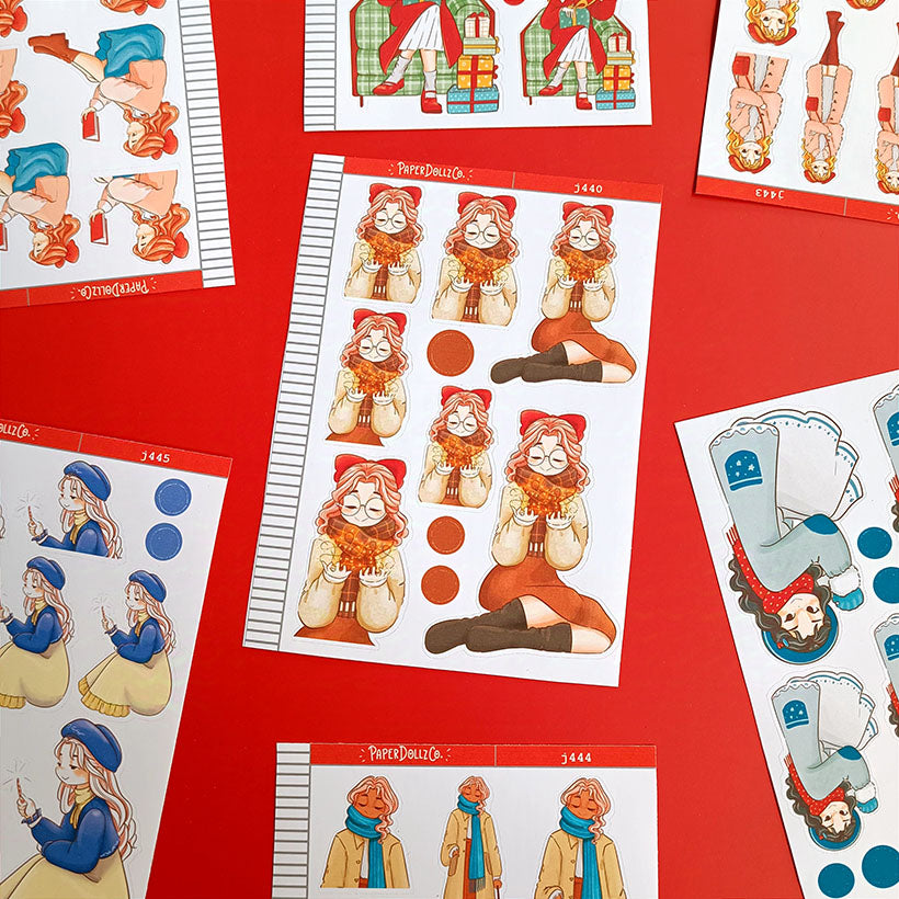 Festive Winter Solstice Just Dolls Stickers | J440