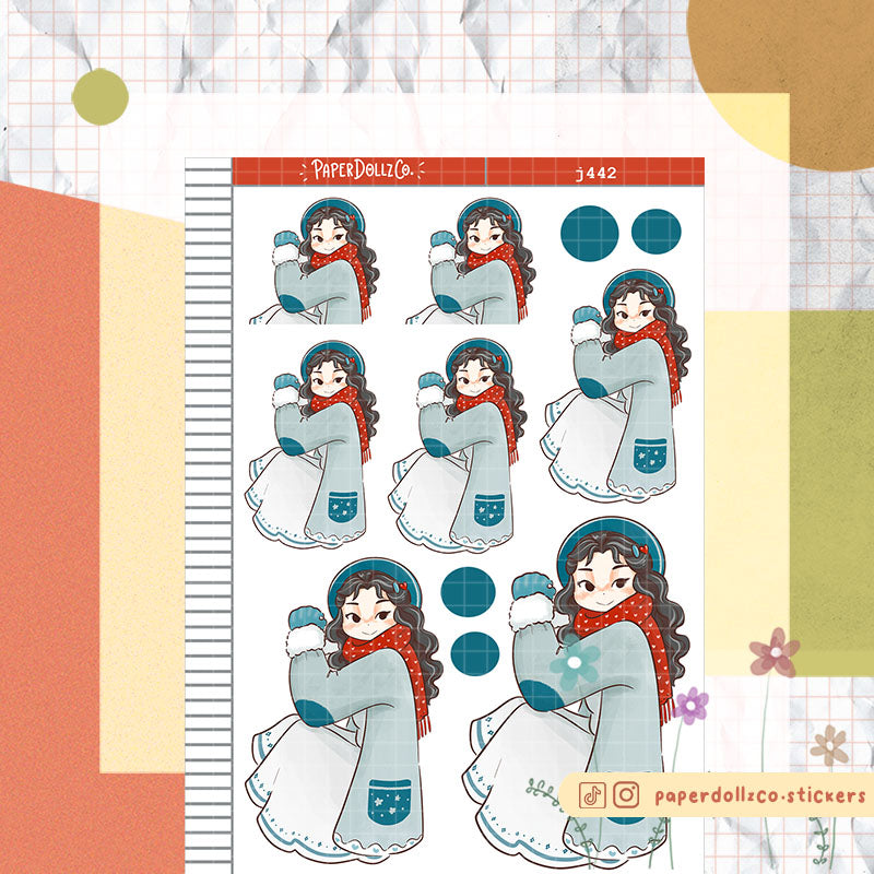 Frosty Winter Solstice Just Dolls Stickers | J442