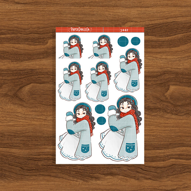 Frosty Winter Solstice Just Dolls Stickers | J442