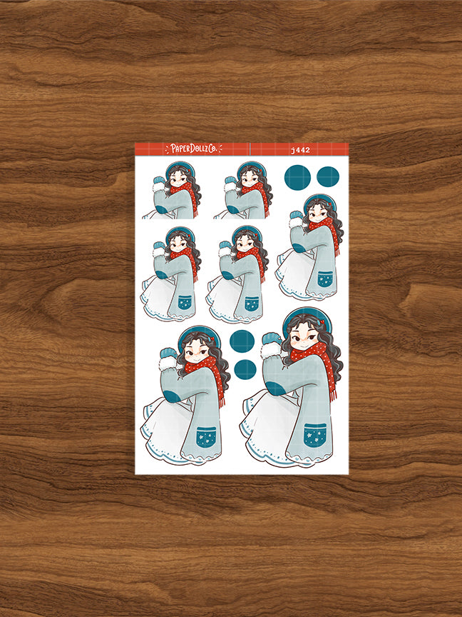 Frosty Winter Solstice Just Dolls Stickers | J442