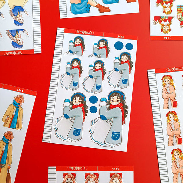 Frosty Winter Solstice Just Dolls Stickers | J442