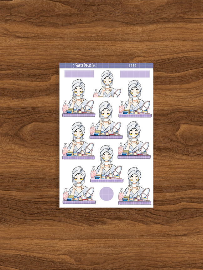 Skincare | Night Owl Club | Just Dolls Stickers | J494