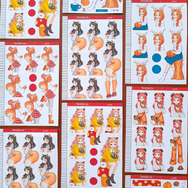 Fox Fluffy Tails Just Dolls Stickers | J432