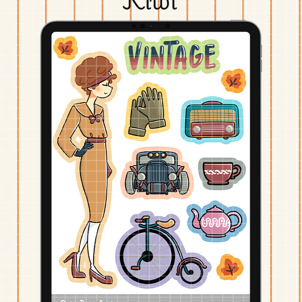 Vintage Digital File | Kiwi | PaperDollzCo