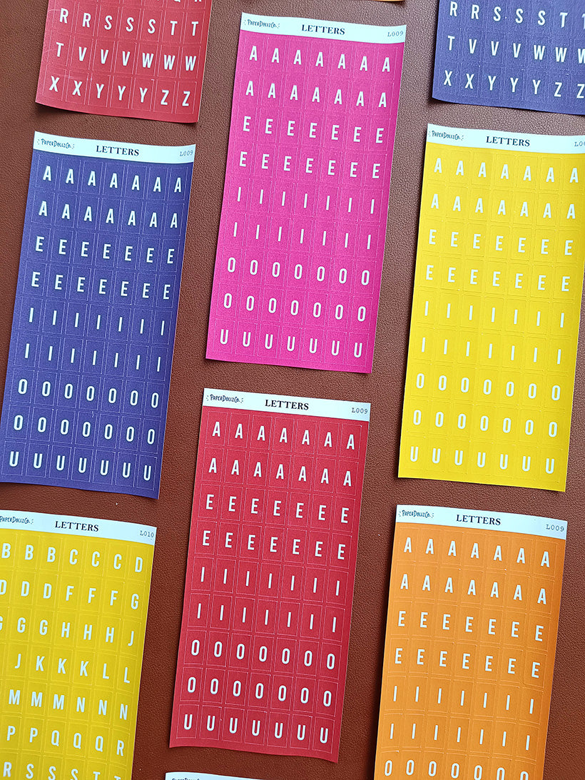 Letter Journal Sticker | Vowels | Flower Colors | L009