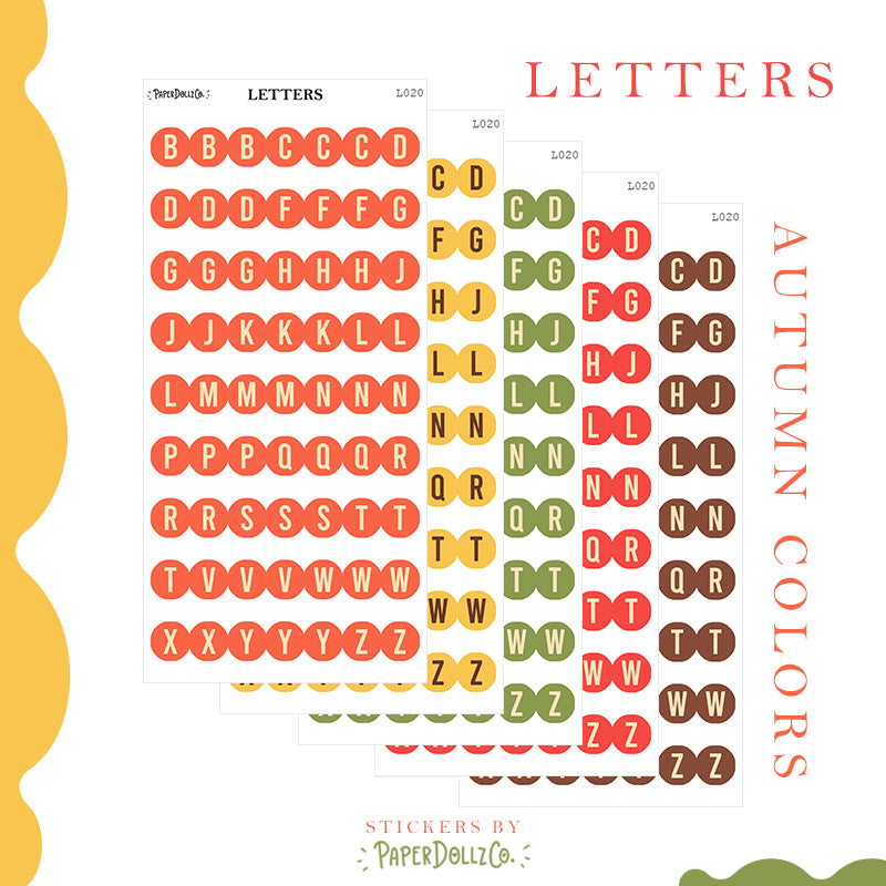 Letter Journal Sticker | Consonant | Autumn Colors | L020