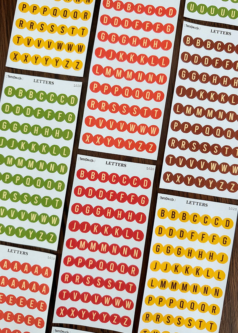 Letter Journal Sticker | Consonant | Autumn Colors | L020