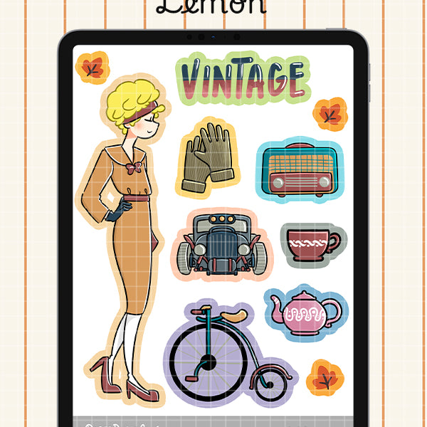 Vintage Digital File | Lemon | PaperDollzCo
