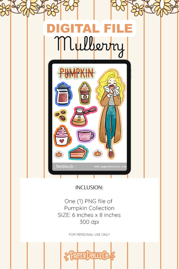 Pumpkin Spice Digital File | Lemon | PaperDollzCo