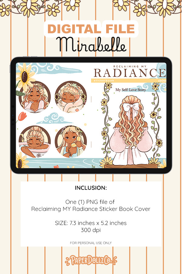 Reclaiming My Radiance Sticker Book Digital File | Mirabelle| PaperDollzCo