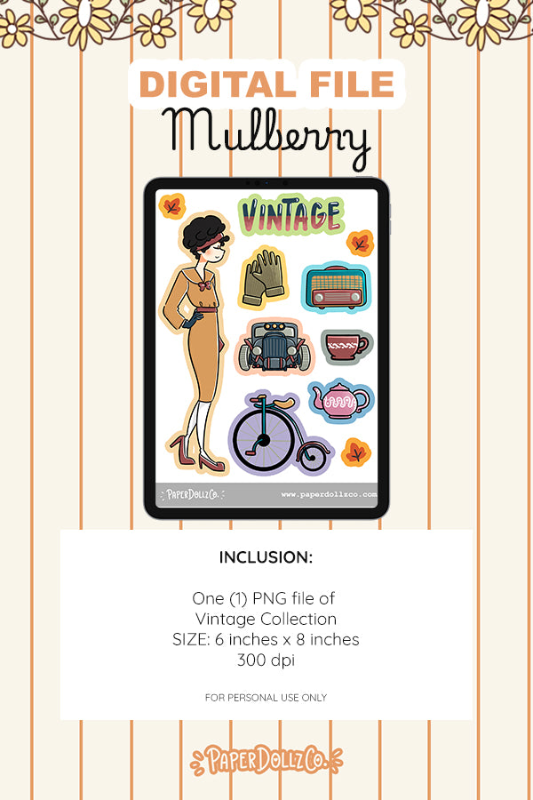 Vintage Digital File | Mulberry | PaperDollzCo