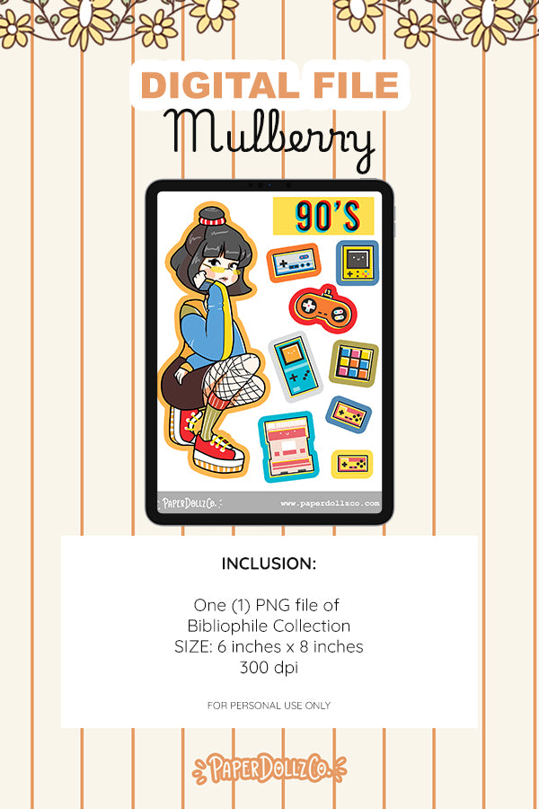 90s Digital File | Mulberry | PaperDollzCo