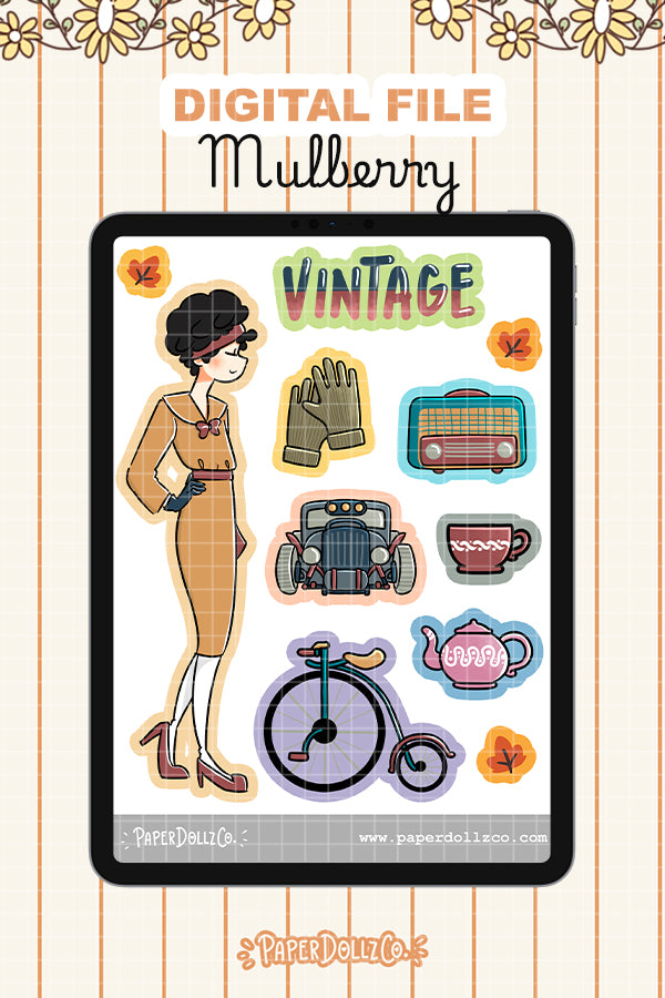 Vintage Digital File | Mulberry | PaperDollzCo